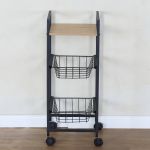 Ραφιέρα Κουζίνας ArteLibre ELMSTEAD Δρυς/Μαύρο Μοριοσανίδα/Μέταλλο 29x30x70cm