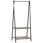 Έπιπλο Εισόδου ArteLibre MILFORD Δρυς/Μαύρο Μοριοσανίδα/Μέταλλο 64x40x150cm