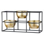 Ρεσώ Θήκη Μέταλλο Μαύρο Χρυσό PU 27x9x14cm