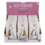 Μπρελόκ Κλειδιών Μεταλλιζέ Καρδιά Μέταλλο/PU 14.5x7.5cm Σε 4 Χρώματα