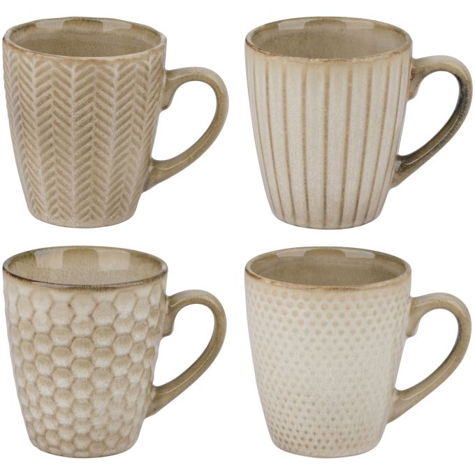 Κούπα Reactive Glaze Μπεζ Σε 4 Σχέδια