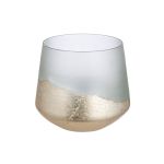 Ανεμοφωτιστικό 'Dorato' Γυαλί Διάφανο/Χρυσό 12x12cm