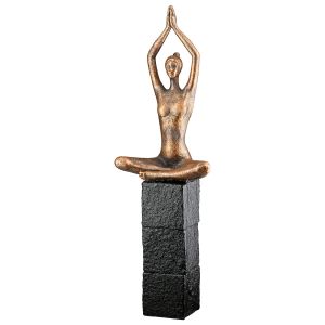 Γλυπτική Γυναικεία Συνθετική Ρητίνη Χάλκινο Χρώμα 11X7X35Cm 11X7X35Cm