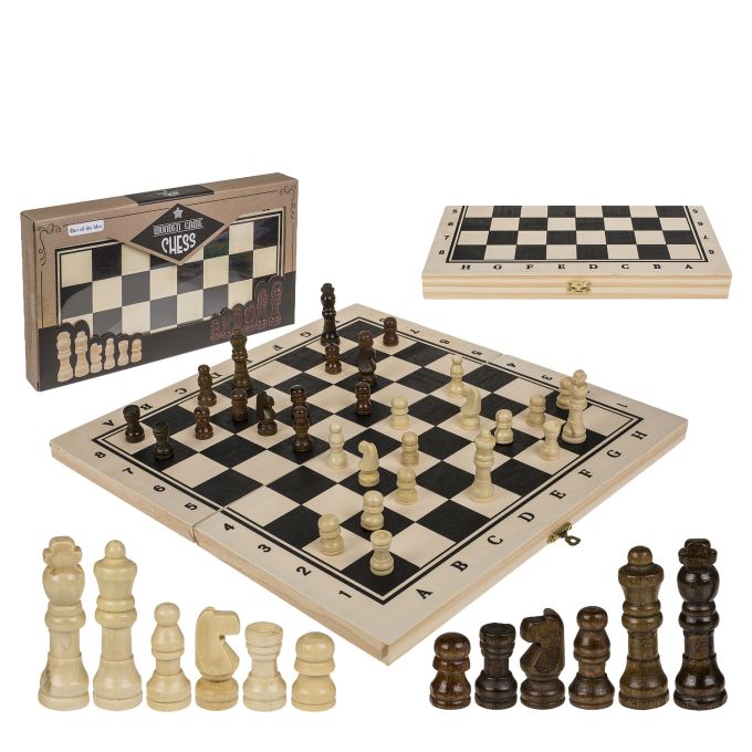 Παιχνίδι Επιτραπέζιο Σκάκι Ξύλο 34x34cm