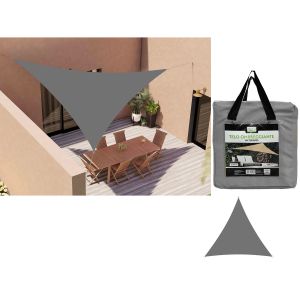 Πανί Σκίασης Κήπου Τριγωνικό Γκρι 200gsm Polyester 3x3x3m