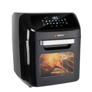 Φριτέζα Αέρος Με 9 Προγράμματα Ψησίματος 5 Εξαρτήματα Μαύρο/Ασημί 12lt 1800W ALPINA
