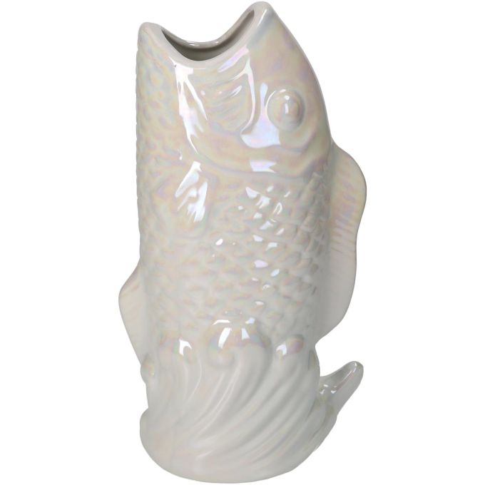 Βάζο ArteLibre Ψάρι Ιβουάρ Κεραμικό 15.5x10.5x28cm