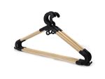 Κρεμάστρα Ρούχων Φυσικό/Μαύρο Ξύλο/Πλαστικό 42x21cm Σετ 3Τμχ