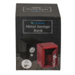 Κουμπαράς Χρηματοκιβώτιο Με Συνδυασμό Και Κλειδαριά Μέταλλο 16x11.5x10cm Σε 4 Χρώματα