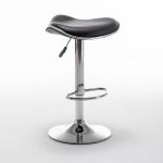 Σκαμπό Bar ArteLibre MOD Πτυσσόμενο Μαύρο PU/Μέταλλο 44.5x43x65.5-83.5cm