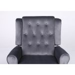 Πολυθρόνα Ανακλινόμενη ArteLibre ALNAIR Γκρι Βελούδο 78x85x104cm