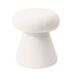 Σκαμπό ArteLibre TRIACYTIS Λευκό Ύφασμα Teddy 38x38x42cm