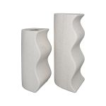 Βάζο ArteLibre Μπεζ Κεραμικό 18.2x8x25.5cm 2Τμχ