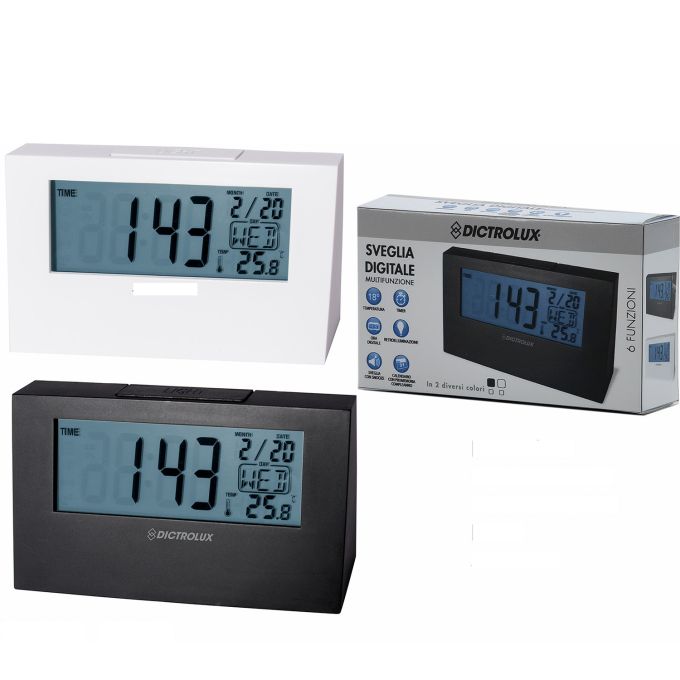 Ξυπνητήρι Ψηφιακό Μαύρο/Λευκό Πλαστικό 13x8x2cm Σε 2 Χρώματα