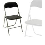Καρέκλα Πτυσσόμενη Ασημί/Μαύρο Μέταλλο/Πλαστικό