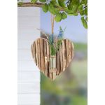 Διακοσμητικό Κρεμαστό ArteLibre Καρδιά Με Δοκιμαστικό Σωλήνα Φυσικό Ξύλο 3.5x21x22cm