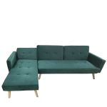 Καναπές Κρεβάτι Γωνιακός ArteLibre EMILIA Πράσινο Ύφασμα 267x153x85cm