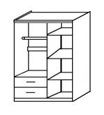 Ντουλάπα ArteLibre FRITILLARIA Μαύρο Μοριοσανίδα 89x42x181cm