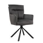 Πολυθρόνα ArteLibre WYATT Σκούρο Γκρι Ύφασμα/Μέταλλο 60x67x93cm