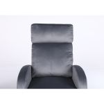 Πολυθρόνα Ανακλινόμενη ArteLibre ATRIA Γκρι Βελούδο 67.5x90x104cm