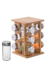 Βάση Μπαχαρικών 12 Θέσεων Μπαμπού 15x15x23cm
