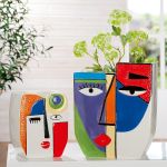 Βάζο ArteLibre Πρόσωπο Πολύχρωμο Κεραμικό 25x12.5x30cm