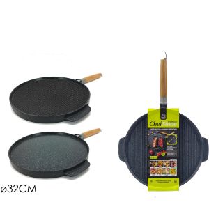 Τηγάνι Chef Stone Αντικολλητικό Μαύρο Αλουμίνιο 32CM
