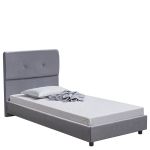 Κρεβάτι Μονό ArteLibre TAMAHAWK Γκρι Ύφασμα Για Στρώμα 90x200cm