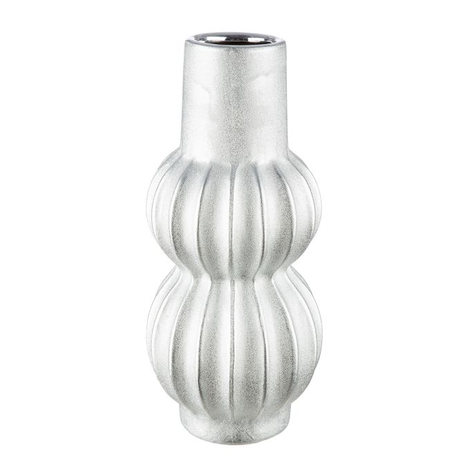 Βάζο Κεραμικό Ασημί Χρώμα D14X30Cm D14X30Cm