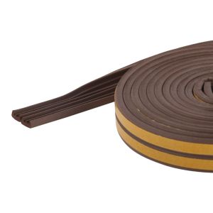 Προφίλ E Μονωτικό Αυτοκόλλητο Καφέ 10m 9x4mm