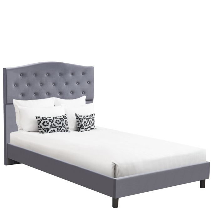 Κρεβάτι Ημίδιπλο ArteLibre JUNIPER Γκρι Ύφασμα Για Στρώμα 120x200cm