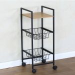 Ραφιέρα Κουζίνας ArteLibre ELMSTEAD Δρυς/Μαύρο Μοριοσανίδα/Μέταλλο 29x30x70cm