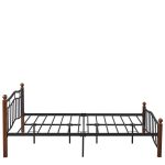 Κρεβάτι Διπλό ArteLibre ARROWHEAD Μαύρο/Καρυδί Μέταλλο Για Στρώμα 150x200cm