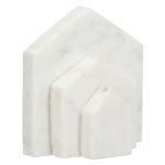 Βιβλιοθήκη Σπίτι Μαρμάρινο Μπεζ Λευκό 11X5X12Cm 11X5X12Cm