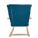 Πολυθρόνα ArteLibre VESNA Μπλε/Φυσικό Ύφασμα/Ξύλο 67x78x92cm