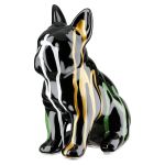 Figure Dog Bulldog Κεραμικό Πολύχρωμο Μαύρο 15X10X19Cm 15X10X19Cm