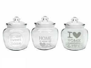 Δοχείο Με Μεταλλικό Πώμα Διάφανο Γυαλί 1.25lt Σε 3 Σχέδια