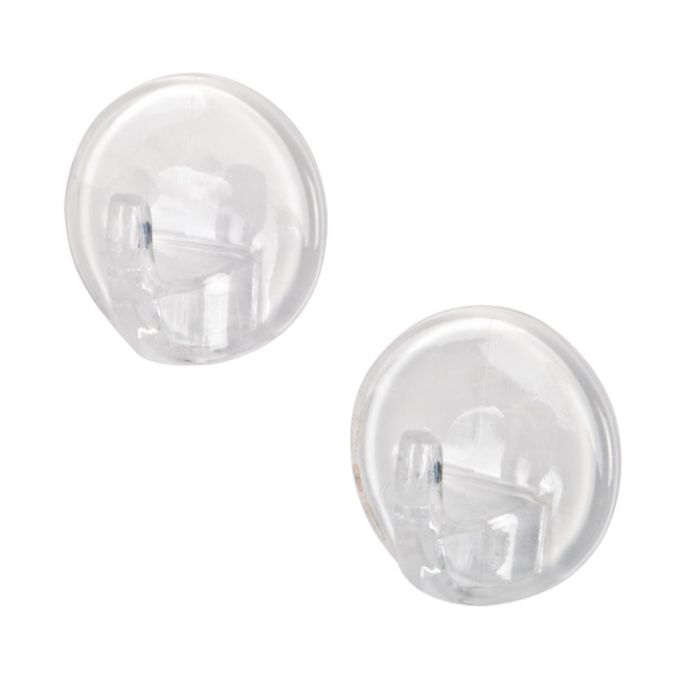 Γάντζος Αυτοκόλλητος Διάφανο Πλαστικό 34mm 2Τμχ