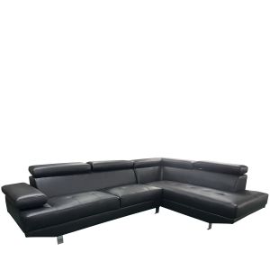 Καναπές Γωνιακός ArteLibre MASAL Μαύρο PU 280x185x85cm