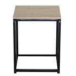 Βοηθητικό Τραπεζάκι ArteLibre QUENLEY Δρυς/Μαύρο Μοριοσανίδα/Μέταλλο 40x40x50.1cm