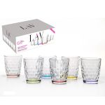 Ποτήρια Artemis Πολύχρωμα Γυαλί 340cc 6Τμχ