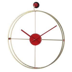 Ρολόι Τοίχου ArteLibre Χρυσό/Κόκκινο Μέταλλο 45.5x53x5.5cm