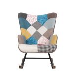 Πολυθρόνα Κουνιστή ArteLibre GERDA Patchwork Ύφασμα/Μέταλλο/Ξύλο 84x69x90cm