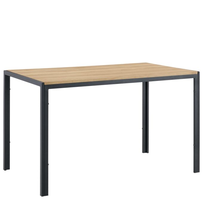 Τραπέζι Τραπεζαρίας ArteLibre CRESTMERE Sonoma/Μαύρο Μέταλλο/Μοριοσανίδα 120x70x75cm