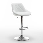 Σκαμπό Bar ArteLibre GARSA Με Πλάτη Πτυσσόμενο Λευκό PU/Μέταλλο 46x46x83-105cm