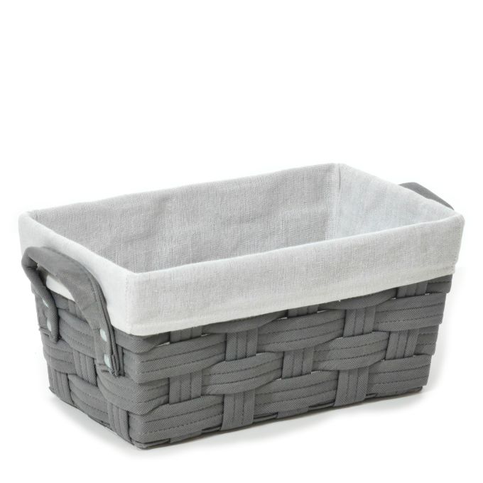 Καλάθι Αποθήκευσης Γκρι Polyester 33x21x16cm