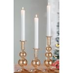 Κηροπήγιο ArteLibre Διάφανο/Μελί Γυαλί 24cm