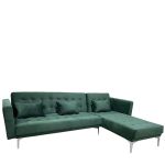 Καναπές Κρεβάτι Γωνιακός ArteLibre ARION Πράσινο Ύφασμα 244x162x84cm