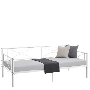 Καναπές Κρεβάτι ArteLibre CIMARRON Λευκό Μέταλλο Για Στρώμα 90x190cm