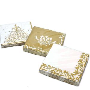 Χριστουγεννιάτικες Χαρτοπετσέτες 33x33cm 3 Στρώσεων Σετ 20Τμχ Σε 3 Σχέδια